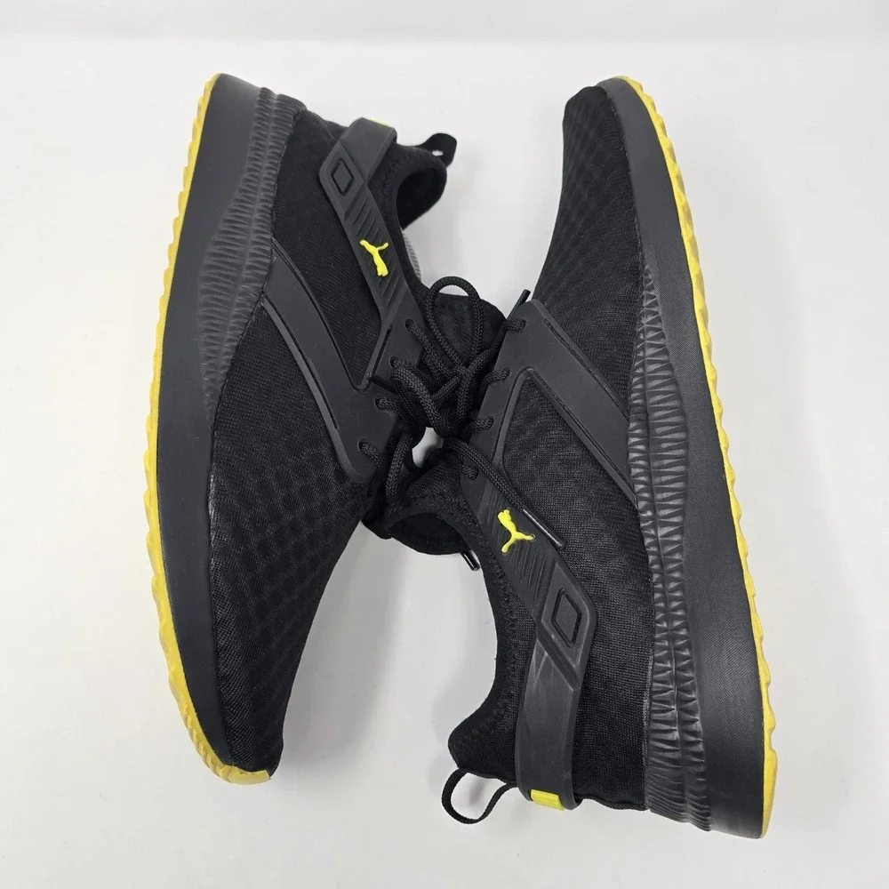 Puma Pacer Next Cage Mens Black Yellow Athletic Sneakers 370009-12 Size 12